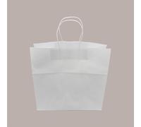 Shoppers Sac en papier blanc avec poignée cordon 32 + 20 H 31 cm gr 100 50 pièces Lucgel