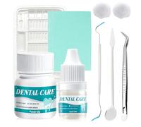 SHOPPGO Ciment Dentaire Definitif, Pansement Dentaire, Colle Dentaire Extra Forte, Convient Aux Caries, Obturations Perdues, Ponts, Couronnes, Obturations, Séchage Rapide, Facile à Appliquer, 4 Pieces