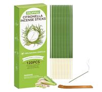 SHOPPGO Citronnelle Encens, Encens Baton, Naturel Citronelle 120 Bâtonnets, Convient pour la Maison, l'intérieur, l'extérieur, Le Jardin, la Terrasse et Le Camping
