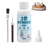SHOPPGO Pâte à Neige Décorative pour Bricolage, Neige Artificielle Décorative, Neige Artificielle Decoration Spray pour Décoration de Noël et Modélisme avec Grattoir et Pinceau, 200ml