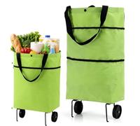 Shopping Bag with Wheels - 2 in 1 Foldable Waterproof Grocery Cart