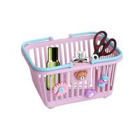 Shopping Baskets Playset - Toy Shopping Basket For Kids, Mini Handheld Storage Basket With Stickers | Cartoon Play Toy Organizer For Stationery Toiletries | Pretend Play Children's Śhopping B́Ãsket Ţ
