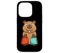 Shopping Capybara Cartoon Funny Water Pig avec Sacs Coque pour iPhone 14 Pro