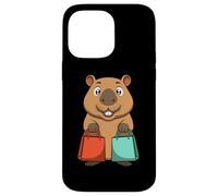 Shopping Capybara Cartoon Funny Water Pig avec Sacs Coque pour iPhone 14 Pro Max