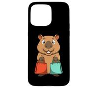 Shopping Capybara Cartoon Funny Water Pig avec Sacs Coque pour iPhone 15 Pro Max