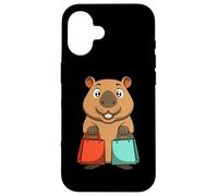 Shopping Capybara Cartoon Funny Water Pig avec Sacs Coque pour iPhone 16