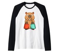 Shopping Capybara Cartoon Funny Water Pig avec Sacs Manche Raglan