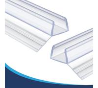 SHOPROM Joint Vertical de Douche PVC Transparent avec Égouttoir Anti-moisissure pour Verre 6-7-8 mm