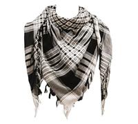 SHOPUKASA Écharpe tactique militaire en coton Shemagh Palestine Keffiyeh pour la tête et le cou Cadeau pour homme et femme + sac en papier, noir/blanc, Taille unique