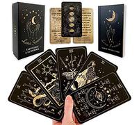 Shores Of Moon Luna Somnia Tarot Deck - Jeu complet de 78 cartes (Arcanes majeurs et mineurs) avec guide et boîte - Starry Dreams Celestial Astrology Witchy Black Divination Tool