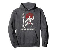 Shorinji Kempo Arts Martiaux Japonais Kanji Dojo Training Gi Sweat à Capuche, Unisexe pour Adultes, Chiné Foncé, L