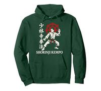 Shorinji Kempo Arts Martiaux Japonais Kanji Dojo Training Gi Sweat à Capuche, Unisexe pour Adultes, Vert Forêt, XL