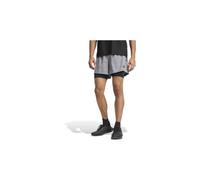 Short 2 en 1 adidas performance own the run gris homme