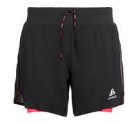 Short 2 En 1 ODLO Axalp Trail (black - paradise pink) Femme XS