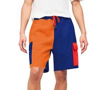 Short 3/4 Homme Cargo - Vêtements D'Extérieur pour High Street Pants Casual Micro Basketball Summer Color Matching Five Piece Pants Sports Shorts (Dark Blue XXL)