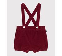 Short à bretelles bébé en velours uni Petit Bateau - rouge - Taille 18 mois 18M rouge
