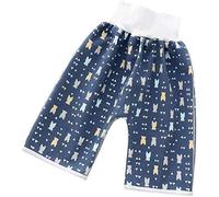 Short à Couches pour Enfants 2 en 1, Pantalon de Dessin animé Confortable, imperméable et Absorbant, Taille Haute, Protection du Ventre, pour bébé en Bas âge (L, D)