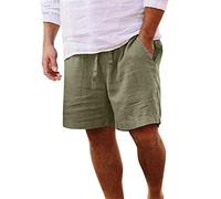 Short à rayures pour homme - Décontracté - Toutes les couleurs unies - Coton - Ample - Grande taille - Pantalon tendance - Poches de plage - Short de VTT - Pour homme - Rembourrage de siège, Vert