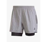 Short adidas Own the Run CLIMACOOL 2-en-1 gris noir - L