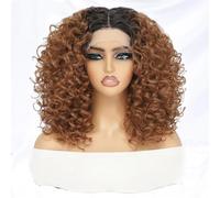 Short Afro Kinky Curly Perruque Synthétique Dentelle Avant Perruques Pour Femmes Noir Sans Colle Femelle Résistant à la Chaleur Cheveux Naturels