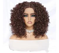 Short Afro Kinky Curly Perruque Synthétique Dentelle Avant Perruques Pour Femmes Noir Sans Colle Femelle Résistant à la Chaleur Cheveux Naturels