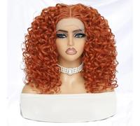 Short Afro Kinky Curly Perruque Synthétique Dentelle Avant Perruques Pour Femmes Noir Sans Colle Femelle Résistant à la Chaleur Cheveux Naturels