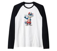 Short Alligator avec Signe de Paix et Casquette Amusante Manche Raglan
