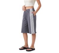Short ample longueur genou avec poches pour femme | Bandes latérales, short à taille élastique, pour la vie décontractée, le sport, l'entraînement, la gym et plus encore