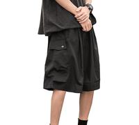 Short Ample pour Homme, Style Cargo, Coupe Large, Coupe Droite, Style Hip-hop, années 2000, avec Cordon de Serrage, Streetwear, Noir, Taille L