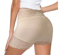 Short Anti Frottement Cuisse Femme Panty Cycliste Dentelle sous Robe Legging Courts Boxer Taille Haute sans Couture Respirants Et Doux Slip Elastique Confortable (Jaune,M)