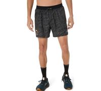 ASICS Fujitrail AOP 5in Short De Running Hommes-Noir, Taille XL