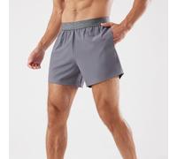 Short athlétique à séchage rapide léger et respirant avec boucle pour serviette et taille élastique pour fitness, jogging, usage quotidien, gris clair, taille XXL (L gris clair)