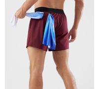 Short athlétique à séchage rapide léger et respirant avec boucle pour serviette et taille élastique pour fitness, jogging, usage quotidien, gris clair, taille XXL (rouge vin)