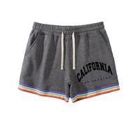 Short Baggy Homme,Pantalon d'été pour Homme, Couleur Unie, Arc-en-Ciel, Poches, Cordon de Serrage, Ample, décontracté, Sport, Course, Short Droit, Pantalon de Plage