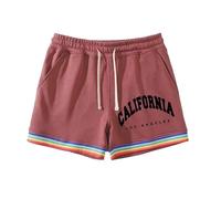 Short Baggy Homme,Pantalon d'été pour Homme, Couleur Unie, Arc-en-Ciel, Poches, Cordon de Serrage, Ample, décontracté, Sport, Course, Short Droit, Pantalon de Plage