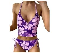 Short Bain FemmeNouveau Maillot de Bain Femme Sexy imprimé Taille Haute Bikini Fendu Maillot de