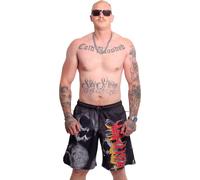 Short Battlefield Mesh de Yakuza Herren, Schwarz, S