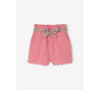Short bébé fille en gaze de coton ceinture imprimée rose bonbon 9M(71CM)