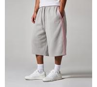 Short bermuda long en polaire avec bandes latérales, taille à cordon de serrage, style décontracté pour l'été L,M,S,XL,XSLettres,RayéTissu tricoté
