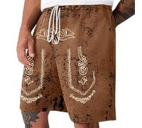 Short Bleu Blanc Rouge Shorty Habillé avec Athlétisme Décontracté Élastique Gym Zippé Classique Personnalisé Hawaïen Islam Trois Rayures Imprime Argenté Arc Ouvert Transparents