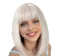 Short Bob Wig | Short Natural Bob Highlight Wig | Heat Resistant Synthetic Hair Natural Looking, Short Bob Wigs for Women, Fashionable Bob Hairstyle