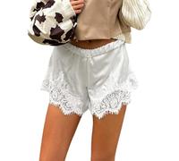 Short Boxer Femme Satin Mini Dentelle Taille Basse Pyjama Y2K Bouffant Ruché Mode Lounge Unicolore Soie Confortable Agréable Souple Doux Léger Respirant Décontracté Quotidien Polyvalent