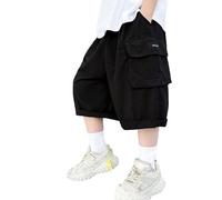 Short Cargo 2025 pour garçons de Loisirs Sport Solide Printemps té Jogging Streetwear Taille Lastique Cool Shorts Ado Garcon 4-14 Ans