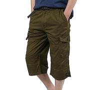 Short cargo 3/4 court pour homme - Pour le travail, la course à pied, la course à pied - Avec plusieurs poches - Pour l'extérieur et la randonnée, Short cargo bronze pour homme, 5XL