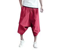 Short cargo 3/4 pour homme avec poches, pantalon de plage respirant à entrejambe tombant, short d'été ample avec cordon de serrage, taille élastique, pantalon décontracté pour un usage quotidien, la