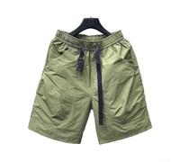 Short cargo à séchage rapide pour homme, coupe ample, pantalon à cinq points avec grandes poches taille élastique et cordon de serrage pour activités de plein air estivales noir, kaki, vert armée (3XL