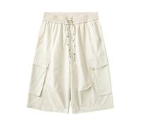 Short Cargo Adolescent Été 2026 Tendance - Bermuda Cinq Sept en Tissu Léger, Coupe Droite et Coupe-Vent - Bas Décontracté Mode pour Les Jeunes, Le Sport ou Un Style Urbain Frais