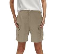 Short Cargo Ample Femme Taille Elastique, Bermuda Décontracté pour Femme Taille Haute Durable avec Multi-Poches Couleur Unie Shorts Travail Loisir pour Golf Randonnée Trekking