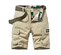 Short Cargo Couleur Unie Militaire Jogging Tennis Boxer avec Poche Bermuda Homme Ceinture Elastique Travail Ete Cycliste en Jean Short Sport Homme XL