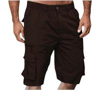 Short cargo décontracté pour homme, confortable, confortable, avec poches, tendance, bermuda léger et doux, vêtement de sport respirant, course à la plage, Café, 3XL